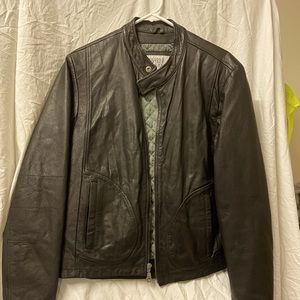 Crop waisted zip up very high quality leather jacket